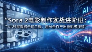 Sora 2电影制作实战进阶班:1小时掌握提示词工程,用AI合作产出电影级视频-木子聊项目