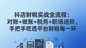 抖店财税实操全流程：对账+做账+税务+职场进阶，手把手吃透平台财税每一环-木子聊项目