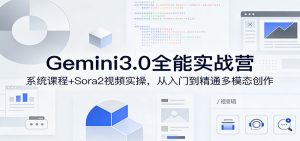 Gemini3.0实战系统课,Sora2视频实操,从入门到精通多模态创作-木子聊项目