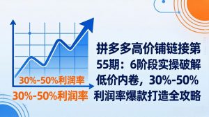 拼多多高价铺链接第55期:6阶段实操破解低价内卷,30%-50%利润率爆款打造全攻略-木子聊项目