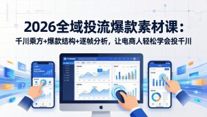 2026全域投流爆款素材课:千川乘方+爆款结构+逐帧分析,让电商人轻松学会投千川-木子聊项目