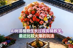 AI树苗植物生长过程剪辑教学,最近比较火爆的玩法-木子聊项目