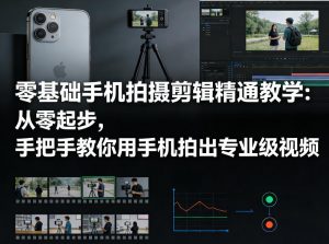 零基础手机拍摄剪辑精通教学：从零起步，手把手教你用手机拍出专业级视频-木子聊项目