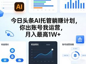 今日头条AI托管躺賺计划，你出账号我运营，月入最高1W+【揭秘】-木子聊项目