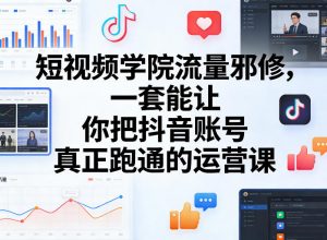 短视频学院流量邪修,一套能让你把抖音账号真正跑通的运营课-木子聊项目