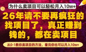 为什么真正賺到钱的都在卖项目，从0-1教你卖项目的方法，看完你也可以月入10w+【揭秘】-木子聊项目