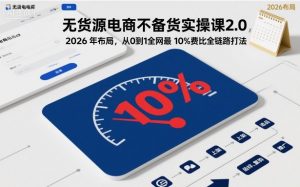无货源电商不备货实操课2.0,2026年布局,从0到1全网最低10%费比全链路打法【更新26年3月】-木子聊项目