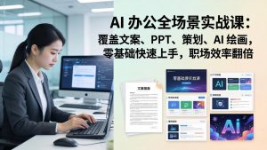 AI 办公全场景实战课:覆盖文案、PPT、策划、AI 绘画,零基础快速上手,职场效率翻倍-木子聊项目