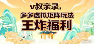 v叔亲录，多多虚拟矩阵玩法，王炸福利限时领取-木子聊项目