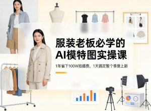服装老板必学的AI模特图实操课,1年省下100W拍摄费,1天搞定整个季度上新-木子聊项目