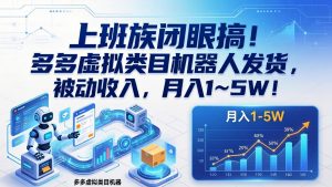 上班族闭眼搞！多多虚拟类目机器人发货，被动收入，月入 1‑5W！-木子聊项目