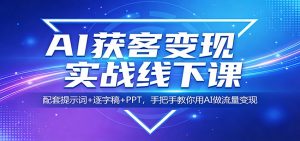 AI获客变现实战线下课：配套提示词+逐字稿+PPT，手把手教你用AI做流量变现-木子聊项目