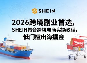 2026跨境副业首选，SHEIN希音跨境电商实操教程，低门槛出海掘金-木子聊项目