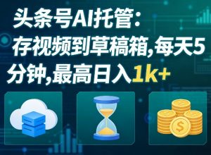 头条号AI托管，我存视频到你草稿箱，每天5分钟，最高日入1k+【揭秘】-木子聊项目