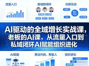 AI驱动的全域增长实战课,老板的AI课,从流量入口到私域闭环AI赋能组织进化(26年3月12-14日)-木子聊项目