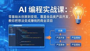 AI编程实战课-第三期:零基础从创意到变现,覆盖全品类产品开发,把想法变成赚钱的商业项目-木子聊项目