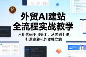 外贸AI建站全流程实战教学,不用代码不用美工,从零到上线,打造高转化外贸独立站-木子聊项目