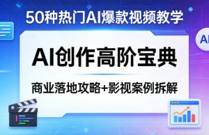 50种热门AI爆款视频教学,AI创作高阶宝典,商业落地攻略+影视案例拆解-木子聊项目