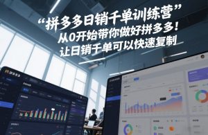 拼多多日销千单训练营,从0开始带你做好拼多多,让日销千单可以快速复制(更新26年3月)-木子聊项目