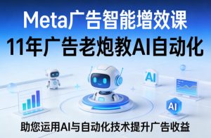 Meta广告智能增效课,11年广告老炮教AI自动化,助您运用AI与自动化技术提升广告收益-木子聊项目