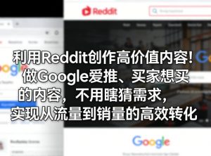 利用Reddit创作高价值内容！做Google爱推、买家想买的内容，不用瞎猜需求，实现从流量到销量的高效转化-木子聊项目