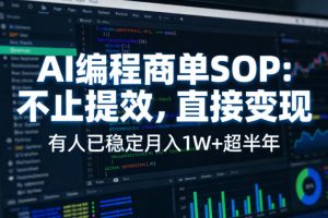 AI编程商单SOP,AI编程不能只给工作提效,还要直接变现,有人已经稳定月入1W+半年了-木子聊项目