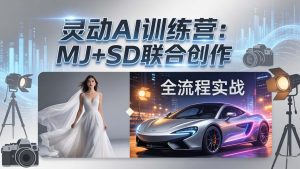 灵动AI训练营-3.0课程:MJ+SD联合创作,从婚纱大片到汽车广告,摄影后期全流程实战-木子聊项目
