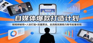 自媒体爆款打造计划:短视频破局+人设打造+流量算法,全流程实操助力账号起量变现-木子聊项目