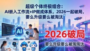 超级个体终极组合：AI嵌入工作流+IP做成体系，2026一起破局，要么升级要么被淘汰-木子聊项目