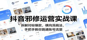 抖音邪修运营实战课：拆解对标爆款，横向洗稿法，手把手教你跑通账号流量-木子聊项目