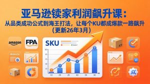 亚马逊卖家利润飙升课:从品类成功公式到海王打法,让每个SKU都成爆款一路飙升(更新26年3月-木子聊项目