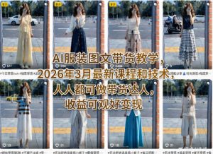 AI服装图文带货教学,2026年3月最新课程和技术,人人都可做带货达人,收益可观好变现-木子聊项目