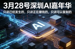 3月28号深圳AI嘉年华,只讲已经发生的,只讲正在賺钱的,只讲可以复制的-木子聊项目
