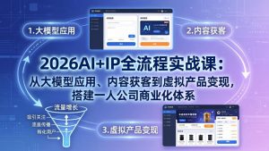 2026AI+IP全流程实战课:从大模型应用、内容获客到虚拟产品变现,搭建一人公司商业化体系-木子聊项目