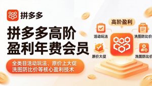 拼多多高阶盈利年费会员(更新4月-木子聊项目