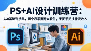 PS+AI设计训练营:从0基础到接单,两个月掌握两大软件,手把手把技能变收入-木子聊项目