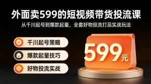 外面卖599的短视频带货投流课:从千川起号到爆款起量,全套好物投流打品实战玩法-木子聊项目