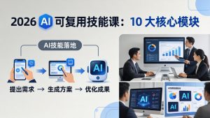 2026AI可复用技能-4月新课:10大核心模块,手把手教你把AI用进工作、产出成果-木子聊项目
