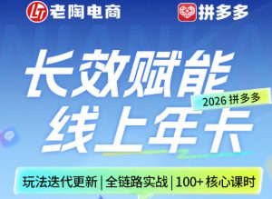 拼多多线上SVIP线上年卡,从认知到基础、从推广到活动、从活动到玩法,全链路实战(26年4月6日更新)-木子聊项目