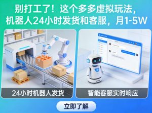 别打工了!这个多多虚拟玩法,机器人24小时发货和客服,月1-5W【揭秘】-木子聊项目
