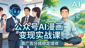 公众号AI漫画变现实战课:星座/职场/养生多赛道+智能体发文,靠广告分成稳定增收-木子聊项目