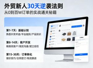 外贸新人30天逆袭法则，教你从0到百W订单的实战通关秘籍-木子聊项目