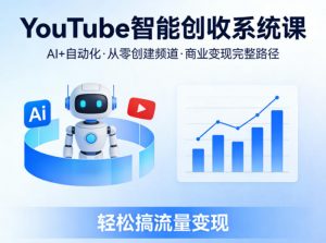 YouTube智能创收系统课，AI+自动化，从零创建YouTube频道并实现商业变现的完整路径，轻松搞流量变现-木子聊项目