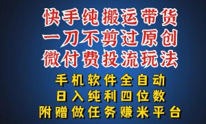 最新黑科技快手搬运带货方法，手机就能操作，轻松带你日入四位数【揭秘】-木子聊项目