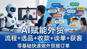外贸+AI实战课：流程+选品+收款+谈单+获客，零基础快速做外贸接订单-木子聊项目