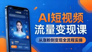 AI短视频流量变现课：一部手机玩转数字人克隆+爆款制作，从涨粉到变现全流程实操-木子聊项目