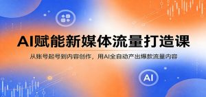AI赋能新媒体流量打造课：从账号起号到内容创作，用AI全自动产出爆款流量内容-木子聊项目