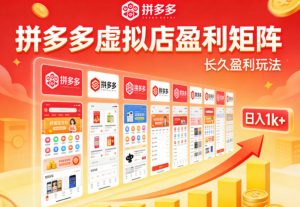 实测可落地！拼多多虚拟店长久盈利玩法，矩阵放大收益，日入1k+不难【揭秘】-木子聊项目