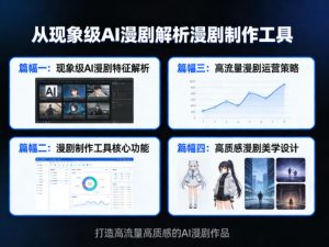 从现象级AI漫剧解析漫剧制作工具,四大篇幅带你了解漫剧,打造高流量高质感的AI漫剧作品-木子聊项目