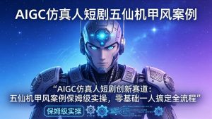 AIGC仿真人短剧创新赛道:五仙机甲风案例保姆级实操,零基础一人搞定全流程-木子聊项目
